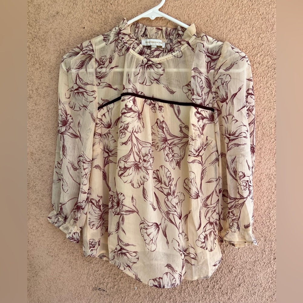 Monteau Los Angeles Womens Size M Blouse New Floral Elegant